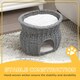 image 8 of PawHut 2-Tier Elevated Pet Cushion Bed Basket Willow Cat Tree House Condo Kennel