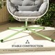 image 6 of Outsunny Hanging Egg Chair Outdoor Indoor, Swing Hammock Chair with Stand, Cushions, Lumbar Pillow, Adjustable Height and Steel Frame for Garden Patio Lounge Porch, Light Grey | Grey | Light Grey