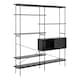 image 4 of Angus Bookcase with 1 Sliding Door & 5 Shelves in Black