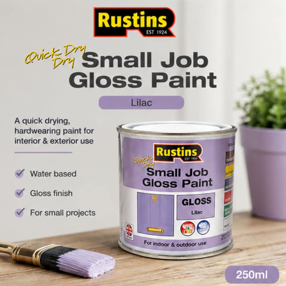image 1 of Rustins Quick Dry Small Job Gloss Paint Lilac 250ml | Purple | 1