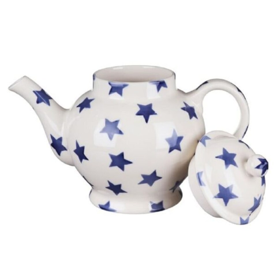image 1 of Tea Pot: 1.6 Litre Emma Bridgewater Blue Star 4 Mug Teapot Boxed, Ceramic