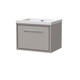 image 1 of Bathroom 1 Soft-Close Drawer Wall Hung Fireclay Basin, Grey, 600mm | Grey | Pebble Grey | 1