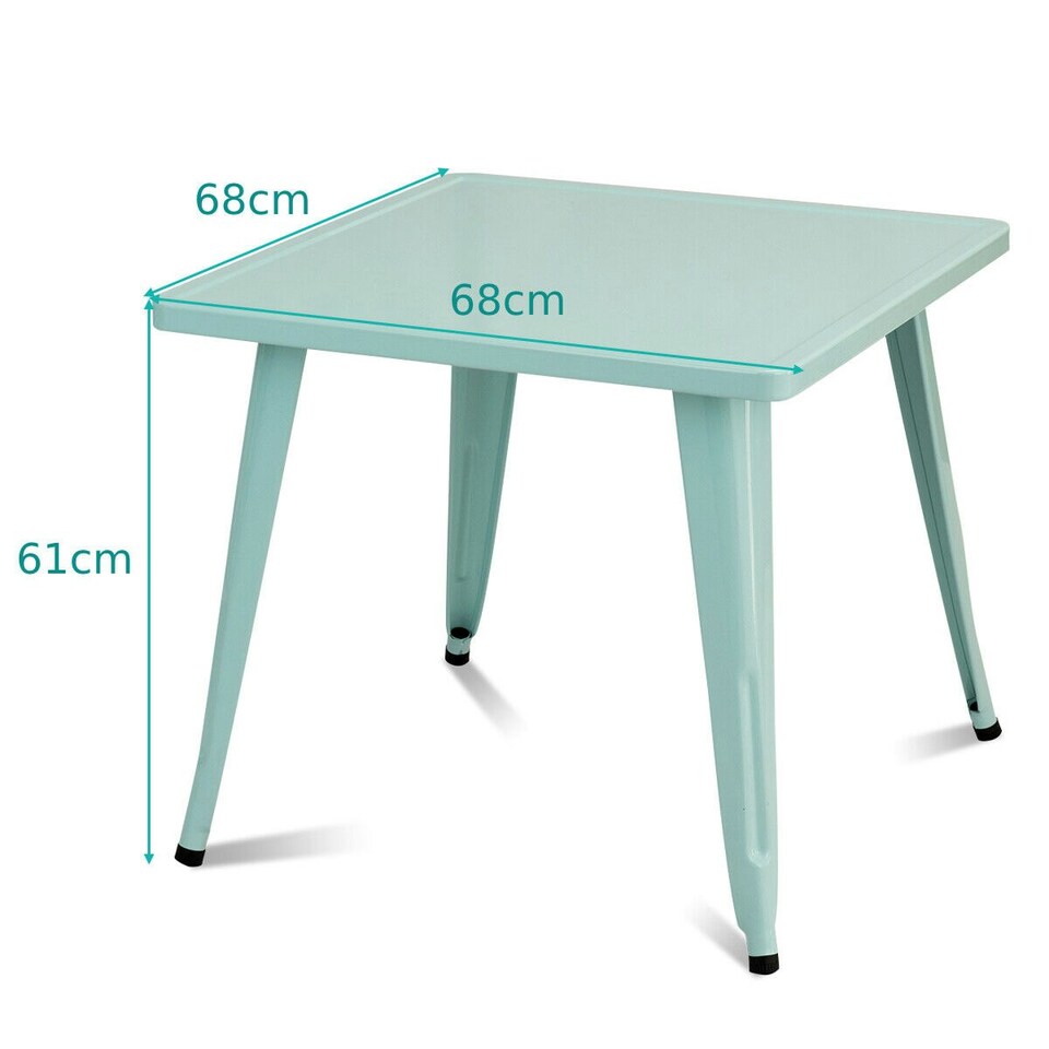 image 1 of COSTWAY Kids Table and Chairs Set with Stackable Chairs Blue