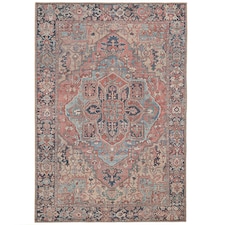 KUKOON Red Distressed Persian Style Non Slip Washable Low Pile Rug 120cm x 170cm