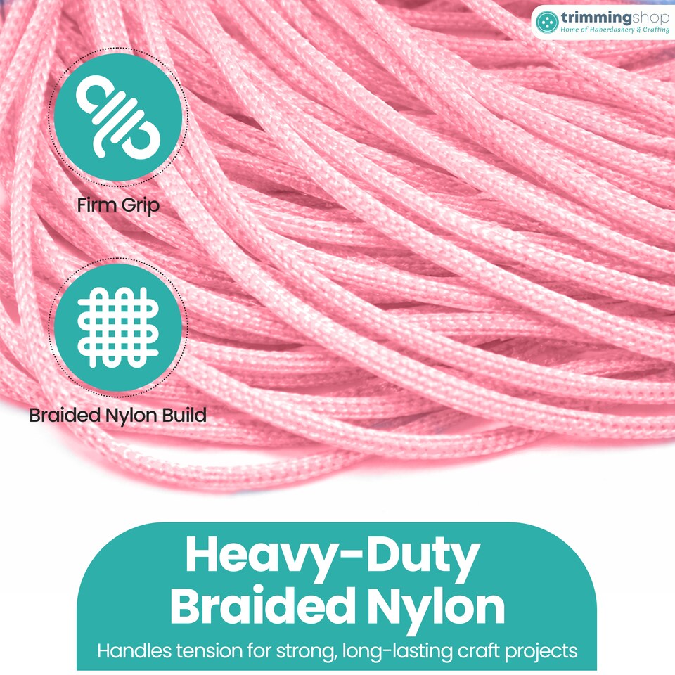 image 1 of Nylon Cord for Jewellery Making, Strong Braided Nylon Thread - 1.2mm x 10m