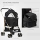 image 3 of PawHut 3 In 1 Pet Stroller, Detachable Dog Cat Travel Carriage - Black
