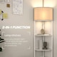 image 3 of HOMCOM Corner Modern Floor Lamp with Shelves for Living Room, Bedroom, White