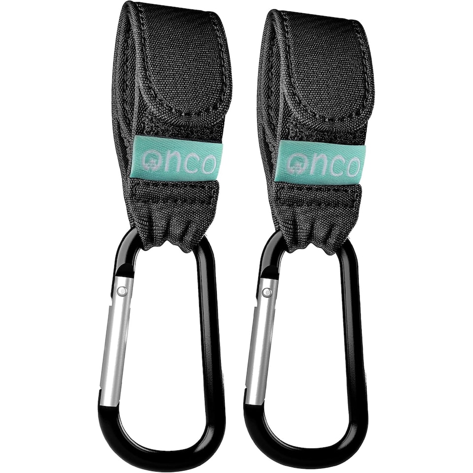 image 1 of ONCO Baby Pram Buggy Clips 2 Pack | Universal Pushchair Bag Hooks for Shopping Bags & Changing Bags