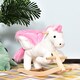 image 2 of HOMCOM Kids Rocking Horse Toy, Plush Unicorn Rocker Seat with Wood Base and Music, for 1.5-3 Years
