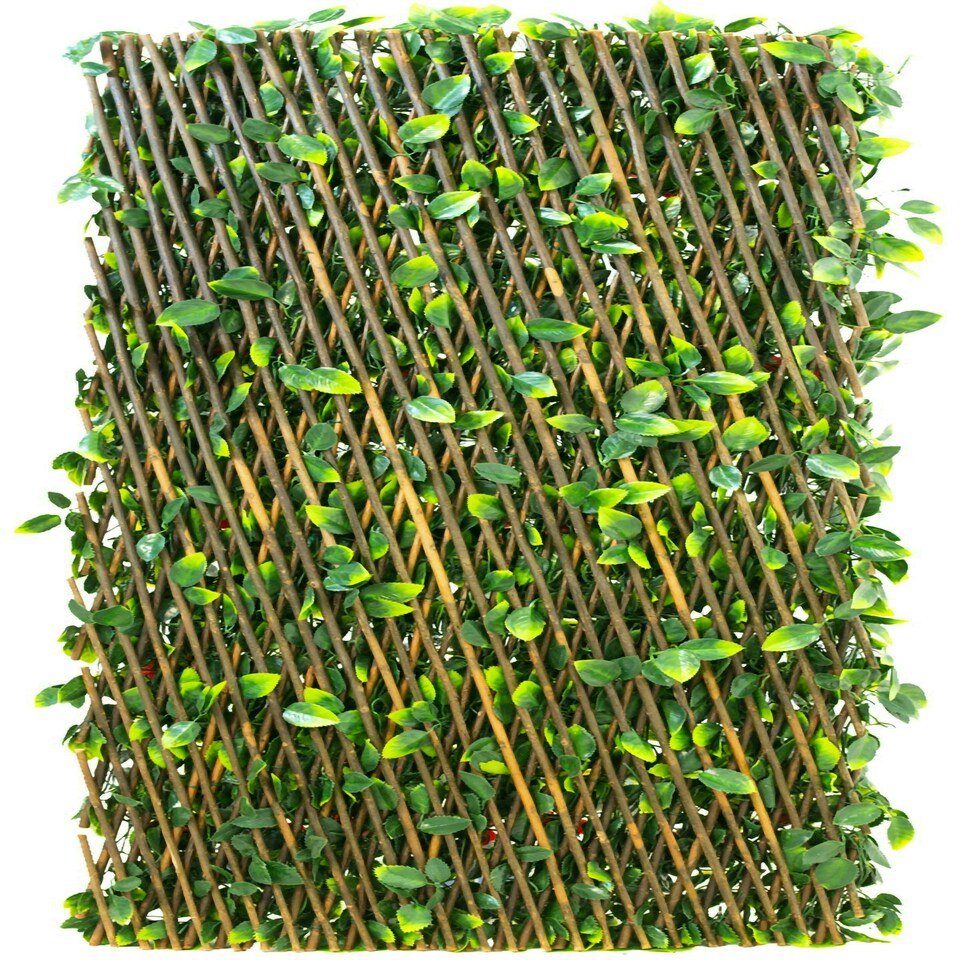 image 1 of Primrose Extendable Artificial Flower Outdoor Screening Trellis Red 1m x 2m