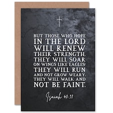 Isaiah 40:31 Hope Lord Renew Strength Bible Verse Christian Card