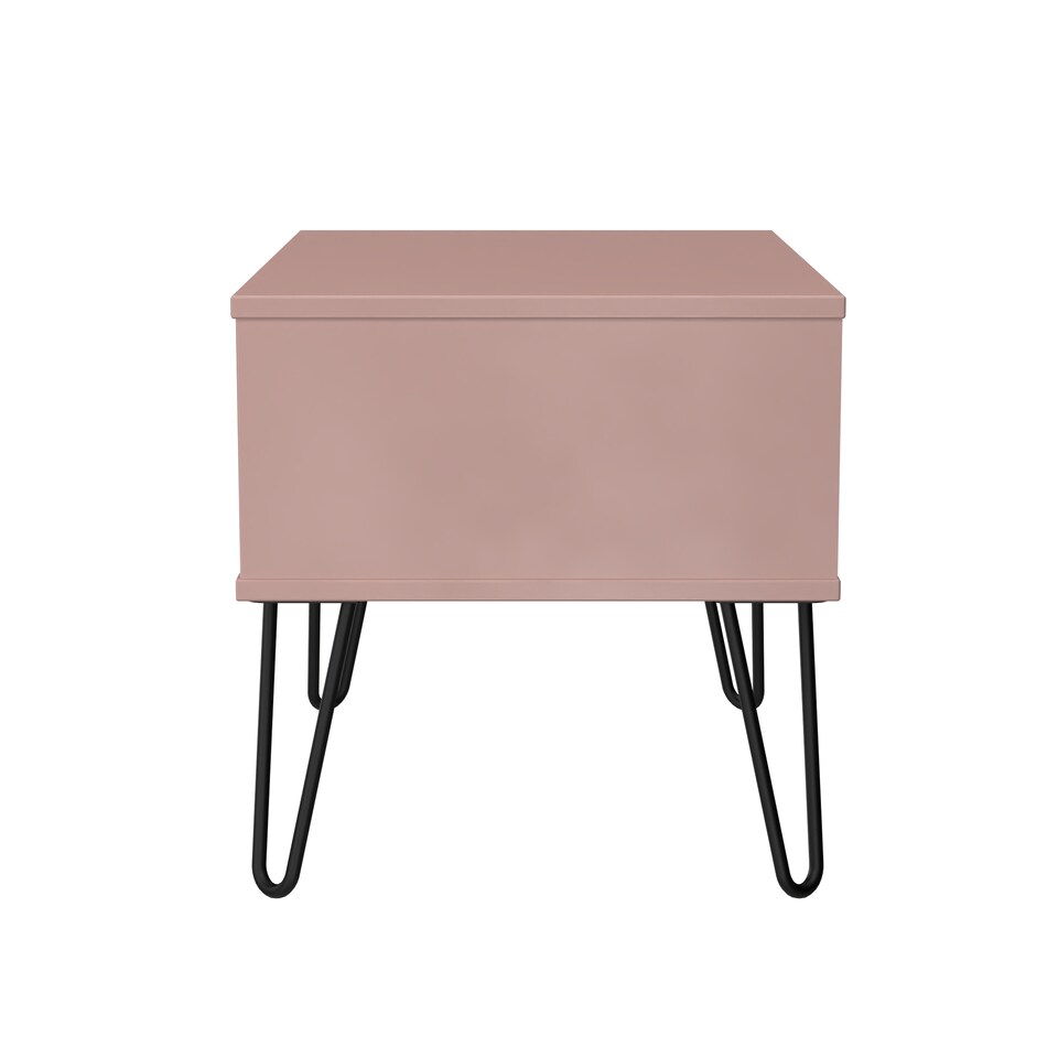 image 1 of Islay 1 Drawer Wide Bedside Table in Kobe Pink (Ready Assembled) | Pink | Kobe Pink