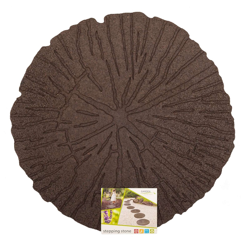 image 1 of Earth brown Single size Cracked log Stepping stone - Pack of 4 | Brown | Bown | Pack of 4
