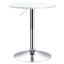 HOMCOM Adjustable Height Round Bar Table with Swivel Top Metal White