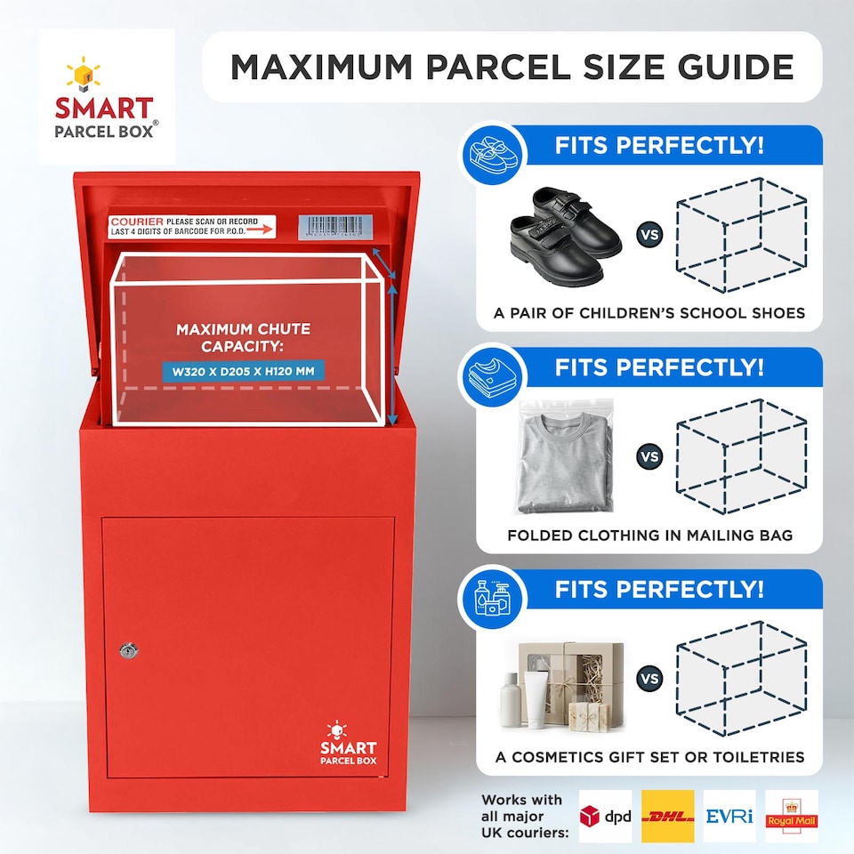 image 1 of SMART PARCEL BOX® Medium Front Access | Red | 1