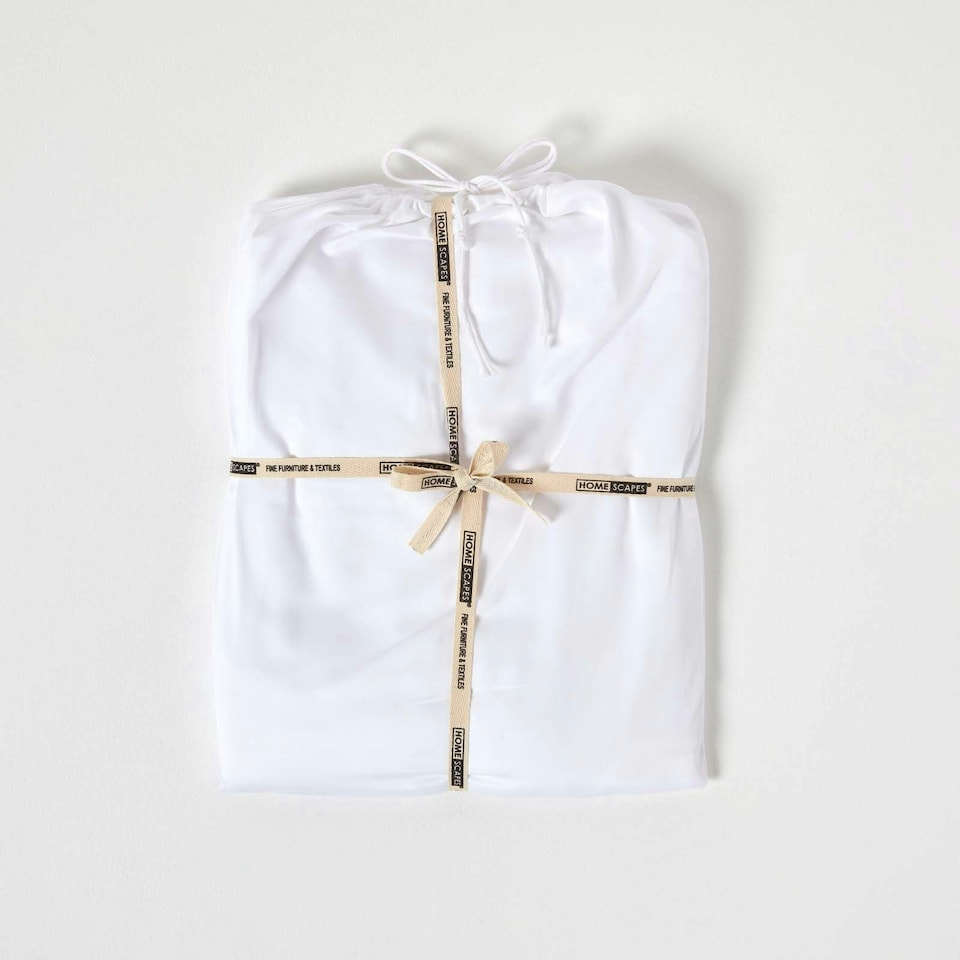 image 1 of Homescapes White Organic Cotton Flat Sheet 400 Thread count, Double White | Double