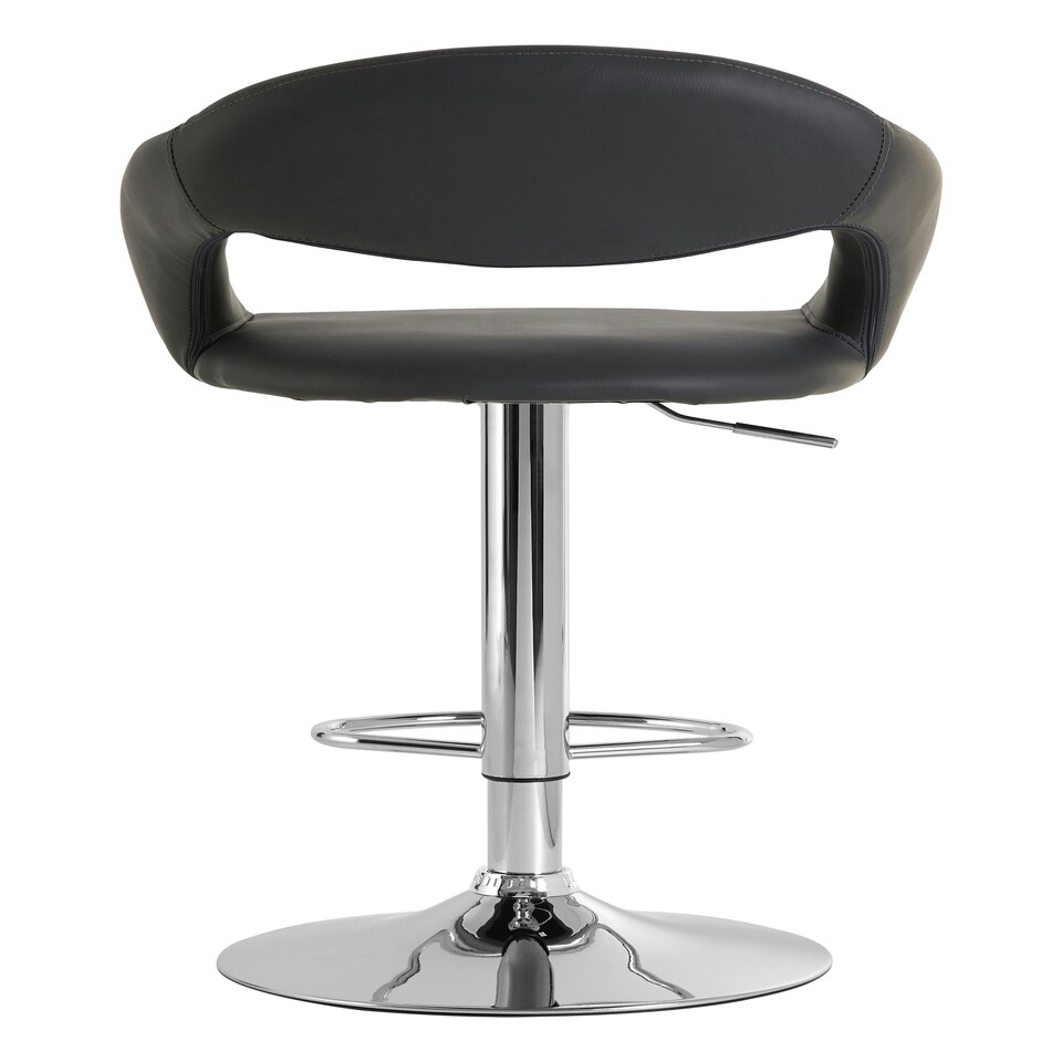 image 1 of Interiors by Premier Black Faux Leather Bar Chair, Backrest Breakfast Bar Chair, Footrest Living Bar Chair Kitchen