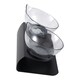 image 4 of Living and Home 15° Tilted Elevated Feeder with Double Cat Bowls, Transparent | Multi