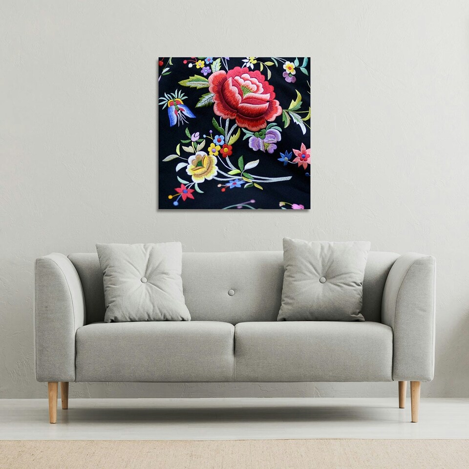 image 1 of Vibrant Flowers (Canvas Print) 90 x 90 x 4cm