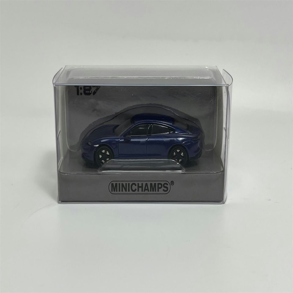 image 1 of Porsche Taycan Turbo S 2019 Dark Blue Metallic 1:87 Minichamps 870068401