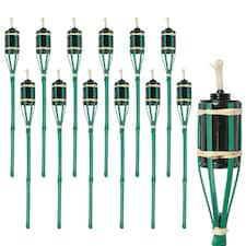 Harbour Housewares Bamboo Garden Fire Torches - 60cm - Green - Pack of 12