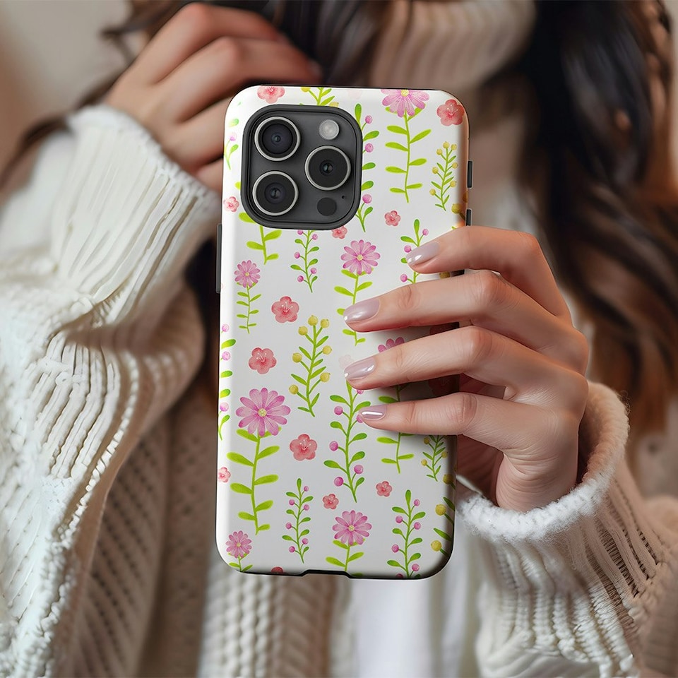 image 1 of Summer Meadow Phone Case | Pink | iPhone 16 Pro
Tough | iPhone 16 Pro
Tough