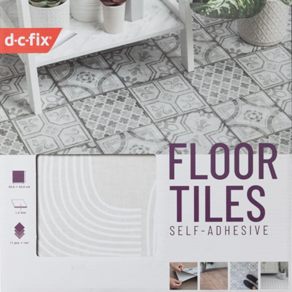 image 1 of d-c-fix Soft Angles 30.48 x 30.48cm Self-adhesive Vinyl Floor Tiles Pack 11 | 1sqm