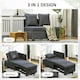 image 3 of HOMCOM Folding Sleeper Sofa Bed Chair with Pillows, Pocket, Grey