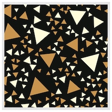Triangles on black (Picture Frame) White | S