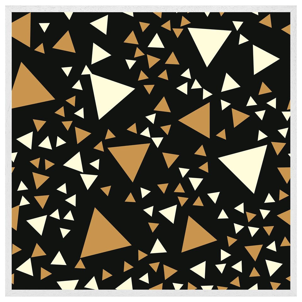 image 1 of Triangles on black (Picture Frame) White | S