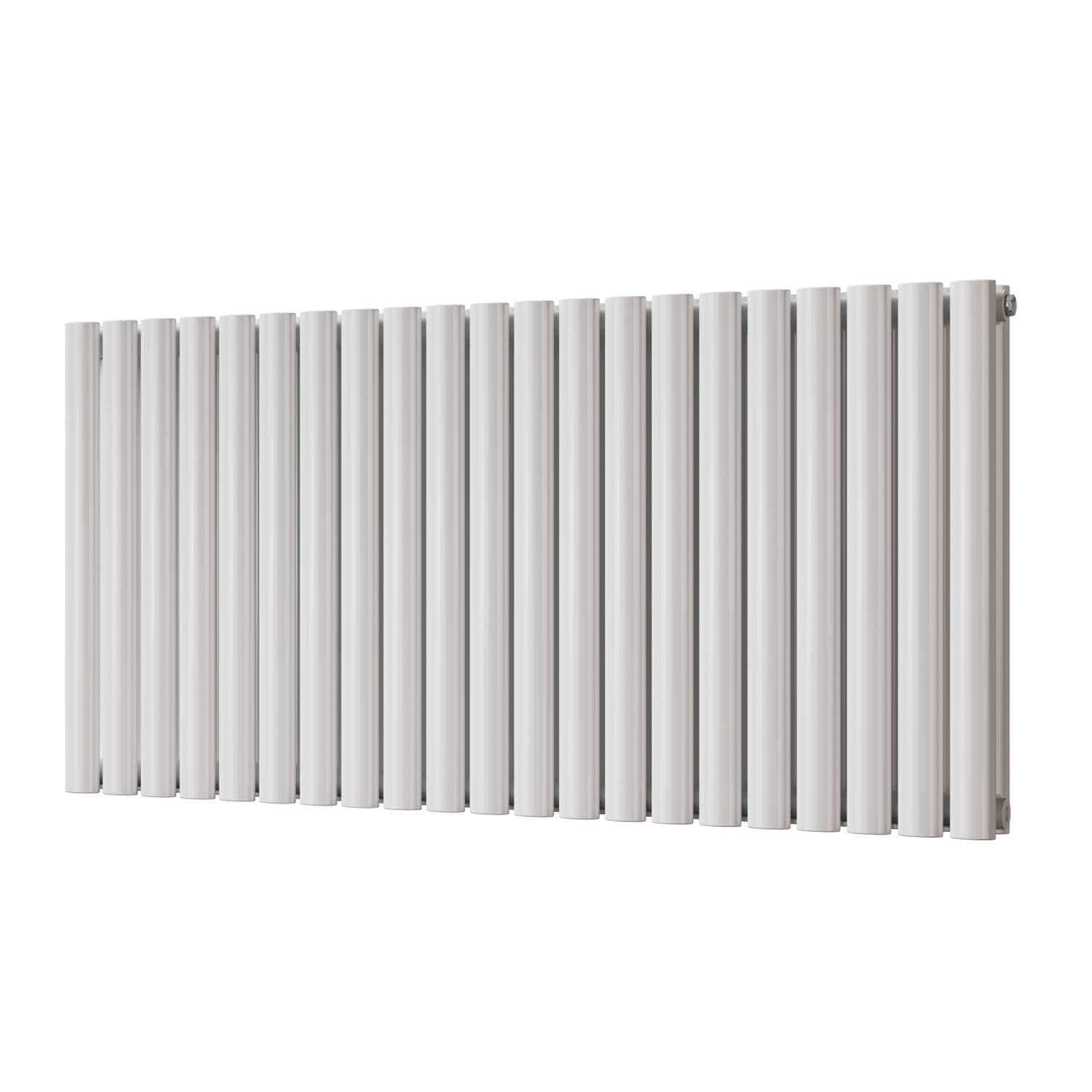 Omeara Designer Double Panel Bathroom Radiator w/ Feet - White (H) 600mm x (W) 1218mm