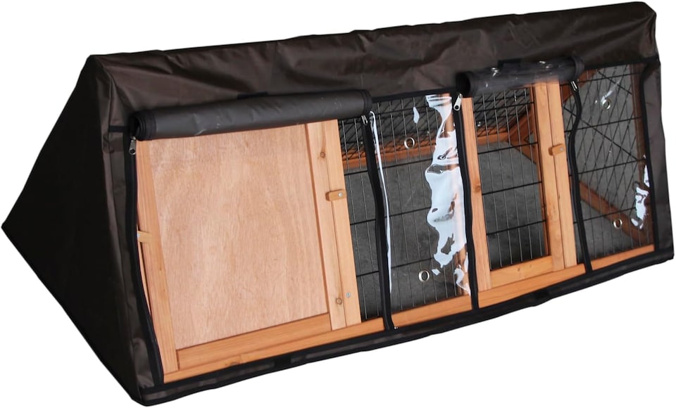 image 1 of Actiaspet 46in Wooden Rabbit Hutch & Cover Guinea Pig House (Hutch + Cover)