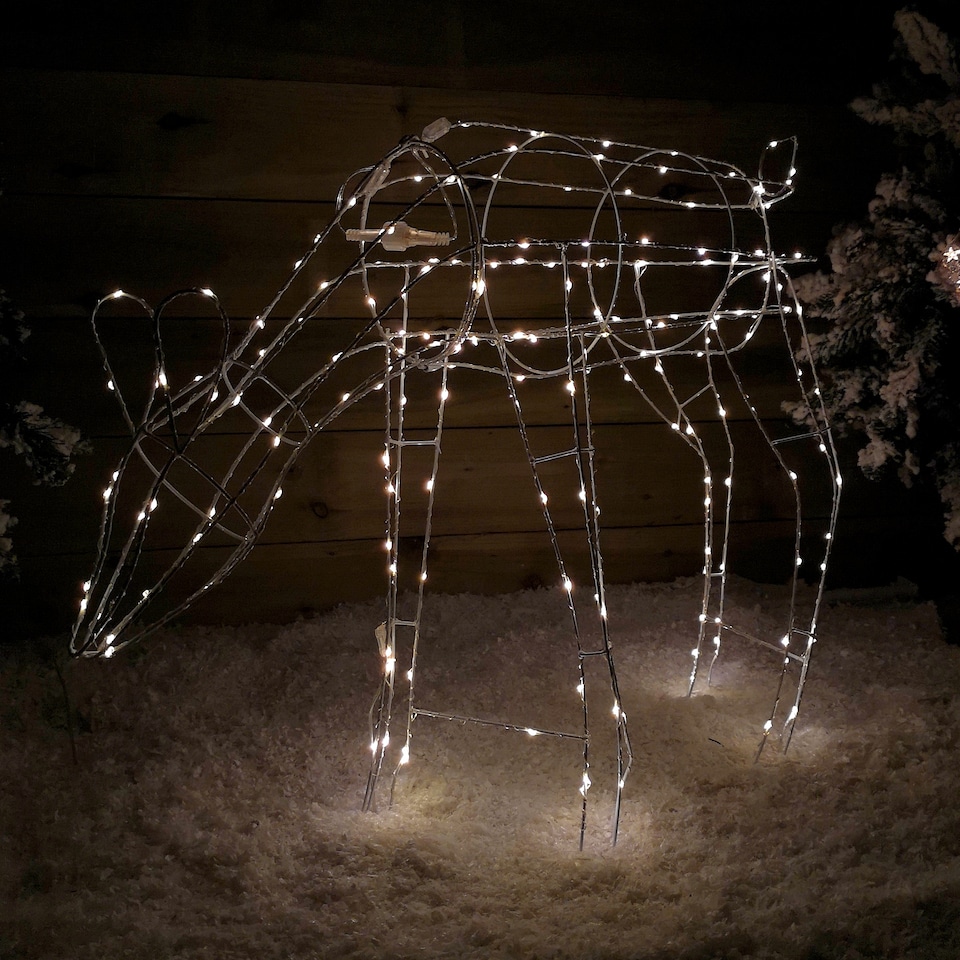 image 1 of 63cm Outdoor Twinkling LED Grazing Reindeer Christmas Decoration in Warm White