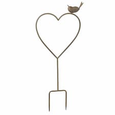 Heaven Sends Heart Shaped Garden Stake with Robin
