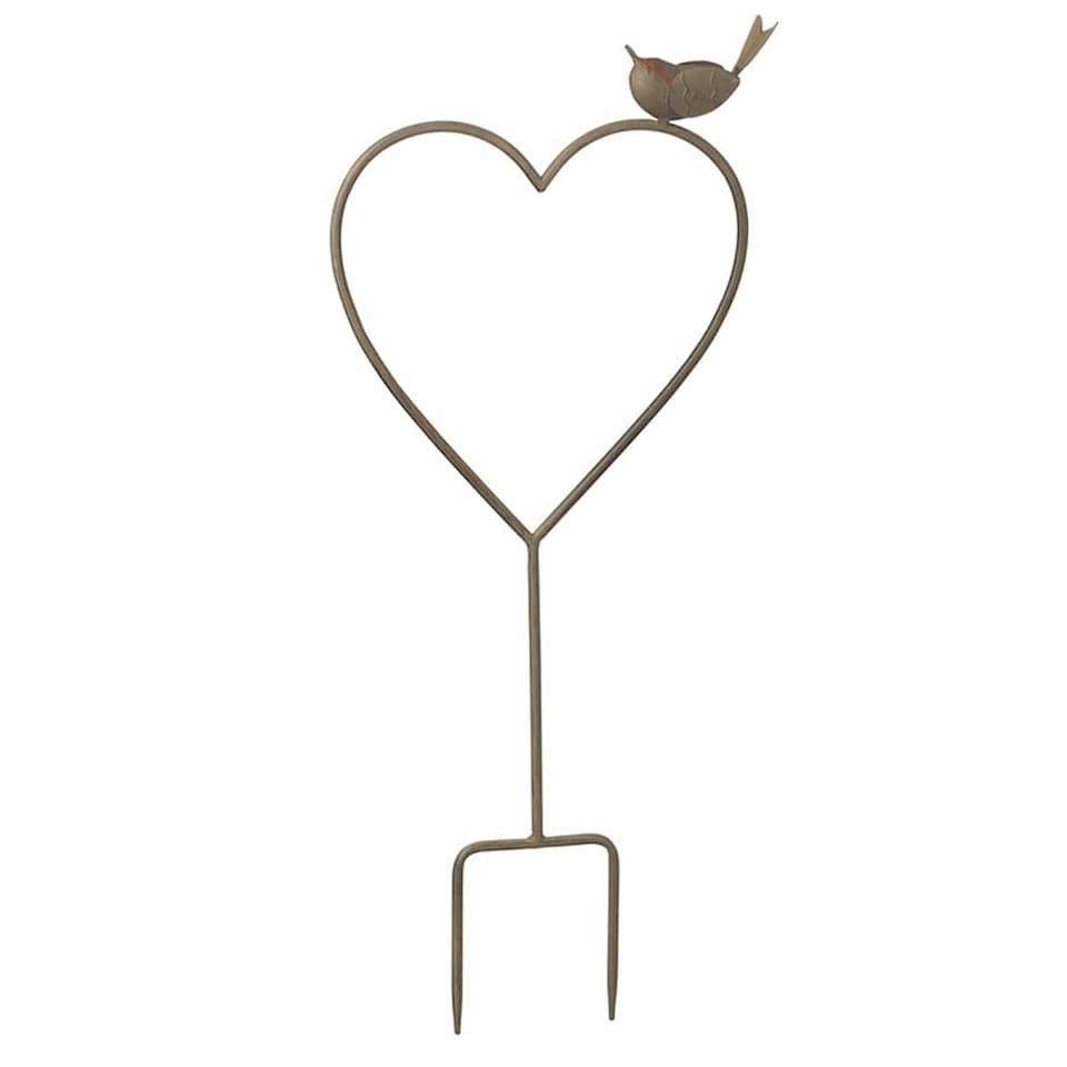 Heaven Sends Heart Shaped Garden Stake with Robin