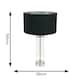 image 3 of ValueLights Balan Glass with Chrome Table Lamp and Black with Metallic Chrome Inner Lamp Shade and LED Bulb | Black