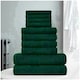 image 2 of VELVETIO 10 Piece Towel Bale Set Toronto Stripe Pattern - 100% Cotton, 450 GSM Green | Dark Green
