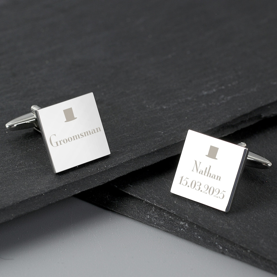 image 1 of Personalised Groomsman Cufflinks
