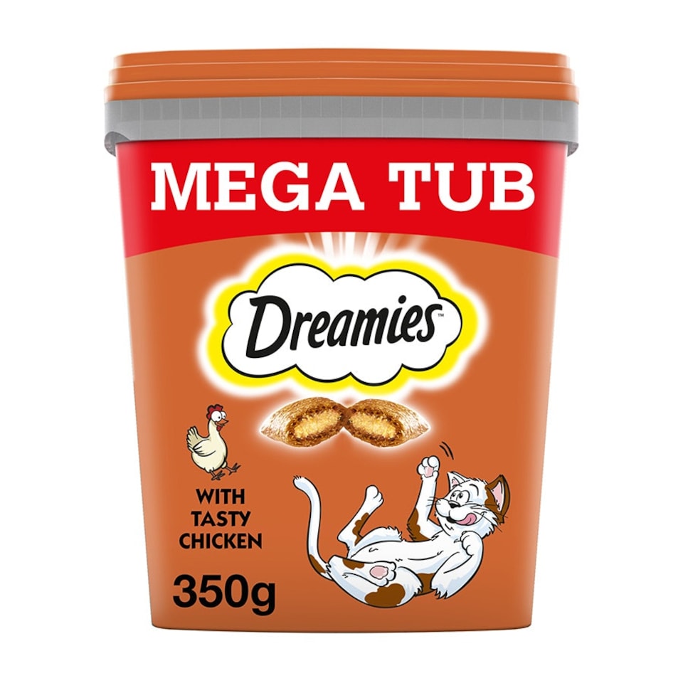 image 1 of Dreamies Cat Treat Biscuits with Chicken 350g - Pack of 2