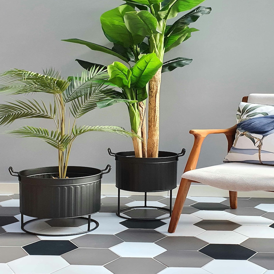 image 1 of Black Plant Pot - 46 cm (H) x 32 cm (Dia)