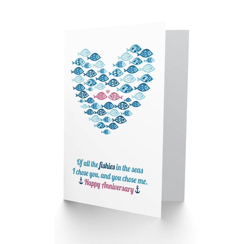 image 1 of All Fishies Sea Partner Anniversary Love Valentines Day Card