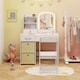 image 6 of COSTWAY Kids Vanity Set Princess Makeup Desk and Chair White