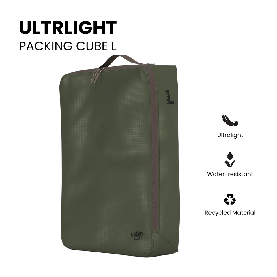image 1 of CabinZero Ultralight Packing Cube (Large), Lightweight Travel Organizer | Green | GEORGIAN KHAKI