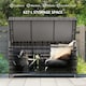 image 3 of Outsunny 627 L Rattan Garden Storage Box with Gas Lift Lid and Wheels Grey | Dark Grey | 153 x 69 x 85 cm