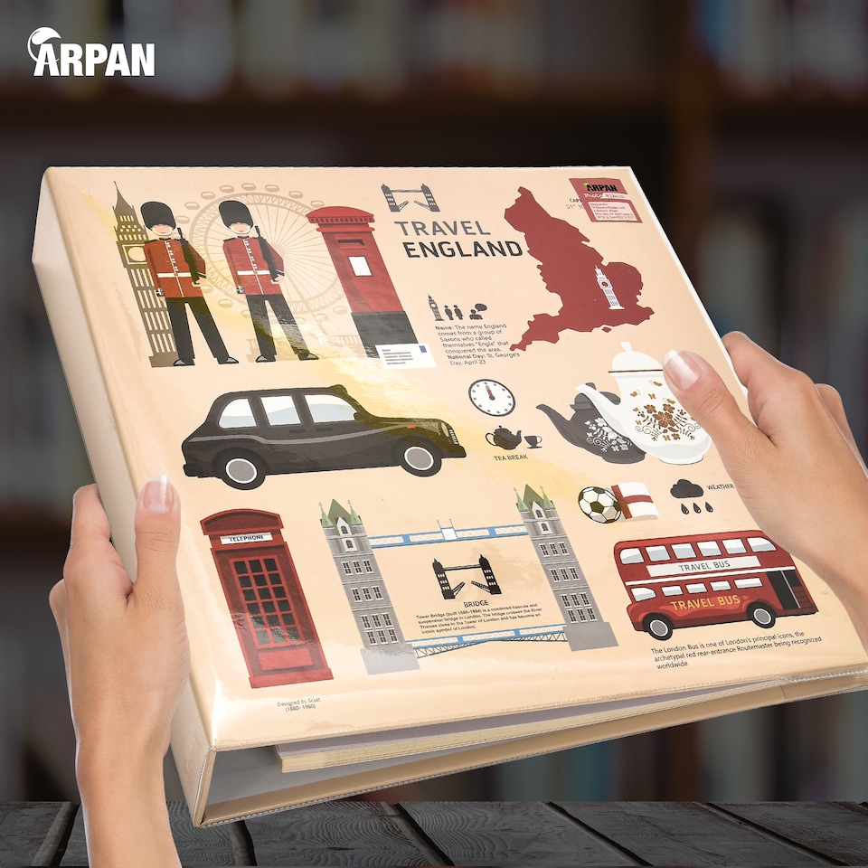image 1 of ARPAN Extra-Large 3-Ring Binder Self Adhesive Photo Album – 20 Sheets / 40 Sides – Sticky Page Scrapbook Memory Album for Photos, Keepsakes & Special Occasions