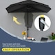 image 4 of Outsunny 2m Half Garden Parasol Market Umbrella w/ Crank Handle, Base Dark Grey