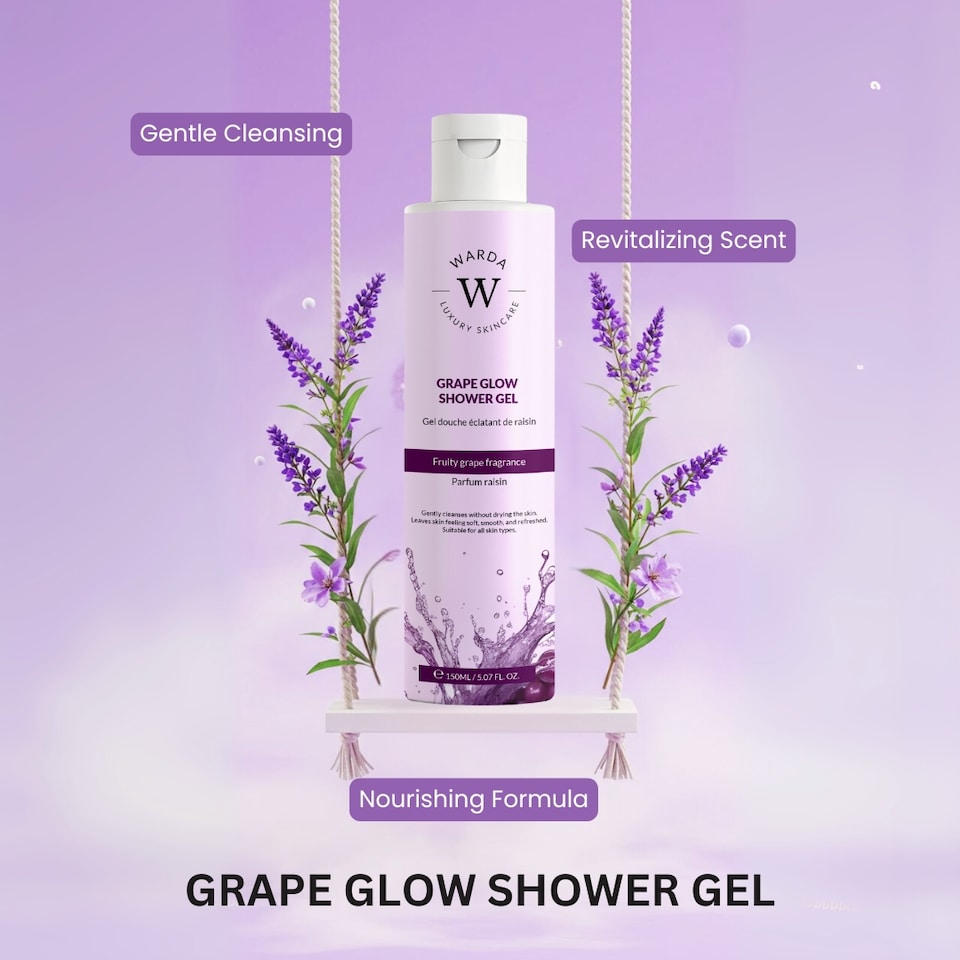 image 1 of Warda Luxury Skincare Grape Glow Shower Gel 150ml