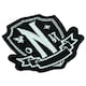 image 2 of Wednesday Nevermore Academy Crest Iron On Patch - Black/White - One Size