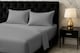 image 2 of Microfibre Soft Touch Flat Sheet Plain Dyed Bed Linen Grey | Grey | King