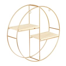 Living and Home Modern Decorative Wall Mounted Storage Display Shelf- Gold